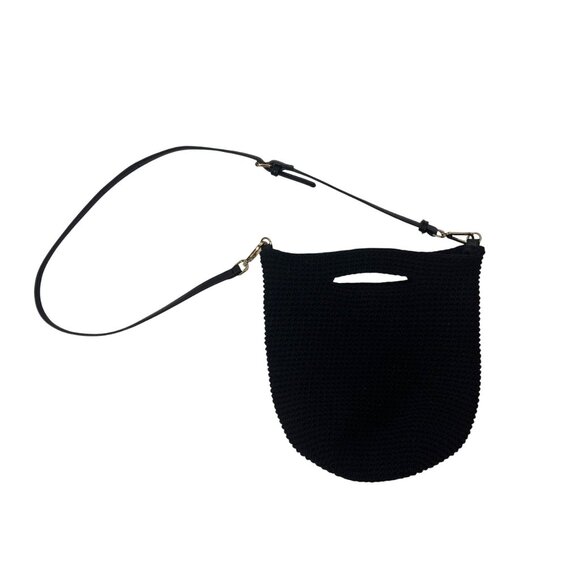 Who What Wear Handbags - Who What Wear Black Crochet Knit Bag Crossbody Shoulder